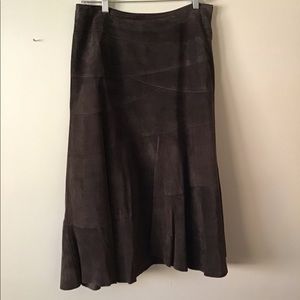 Brown suede skirt